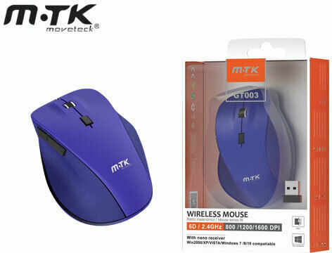 Moveteck GT003 Kabellos Maus Blau