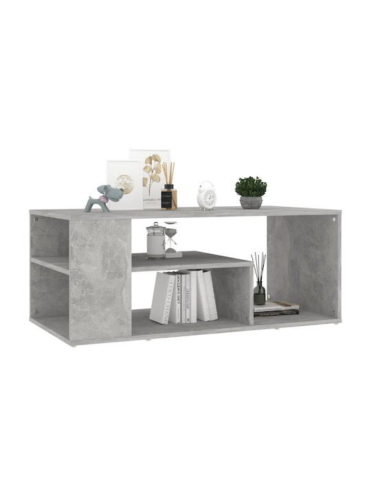 Rectangular Central Wooden Coffee Table Gray M100xL50xH40cm