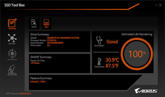 Gigabyte Aorus NVMe Gen4 SSD 1TB τύπου M.2 με σύνδεση PCI Express 4.0 και Ψύκτρα GP-ASM2NE6100TTTD