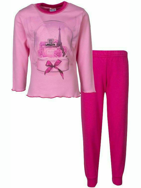 Papillon Kids Set Top & Bottom Kids Winter Pyjamas Pink