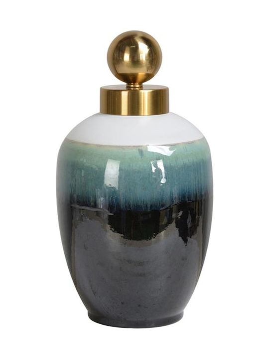 Inart Decorative Vase Blue 23x23x42cm