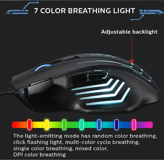 Aula Mountain S18 RGB Gaming Ποντίκι 6400 DPI Μαύρο
