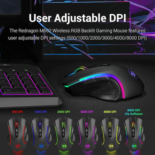 Redragon M602-KS RGB Геймърска Мишка 4000 DPI Черен