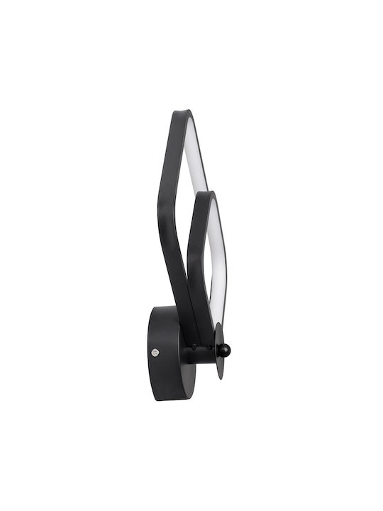 GloboStar Anna Modern Lamp Wall with Integrated LED and Adjustable White Light Black 25x30cm