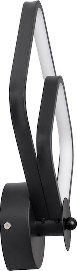 GloboStar Anna Modern Lumină de Perete cu LED Integrat și Lumină Alb Reglabil Negru 25x30cm