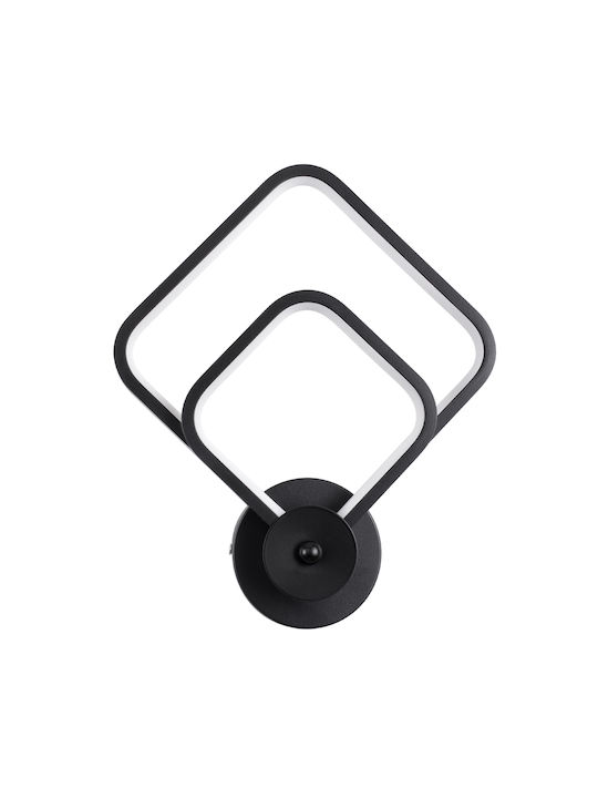 GloboStar Anna Modern Lamp Wall with Integrated LED and Adjustable White Light Black 25x30cm