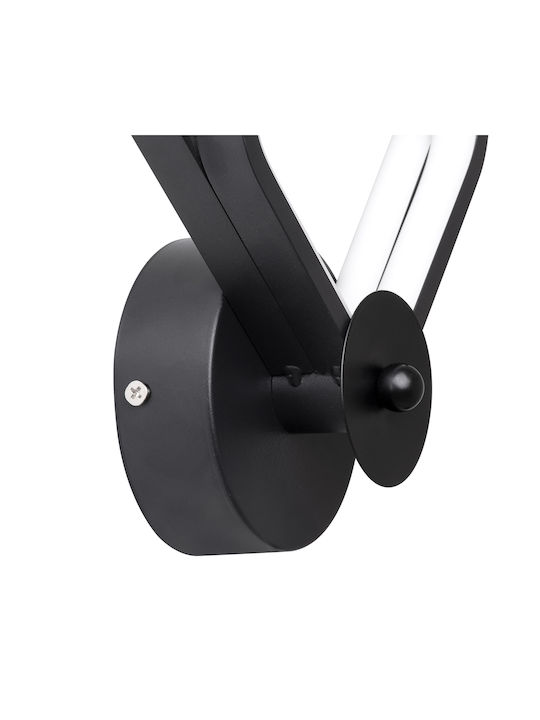 GloboStar Anna Modern Lamp Wall with Integrated LED and Adjustable White Light Black 25x30cm