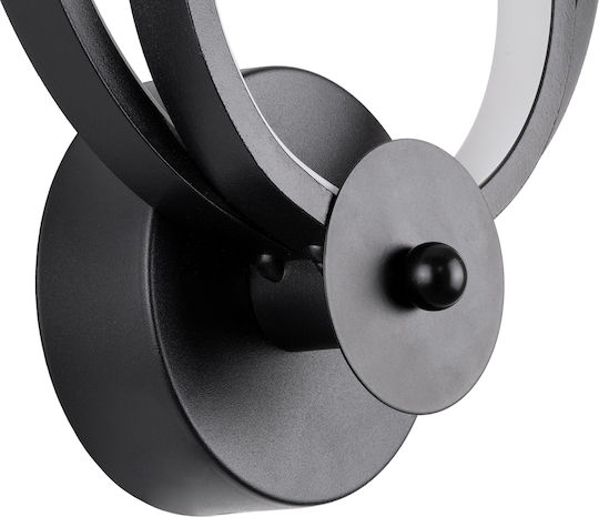 GloboStar Freddie Modern Lamp Wall with Integrated LED and Adjustable White Light Black 20x25cm