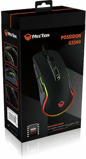 Meetion Poseidon G3360 RGB Gaming Mouse 12000 DPI Negru