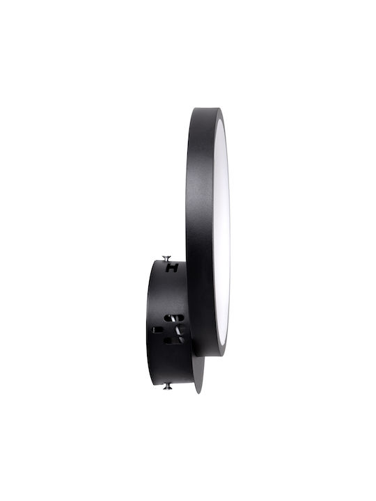 GloboStar Ted Modern Lamp Wall with Integrated LED and Adjustable White Light Black 20x23cm