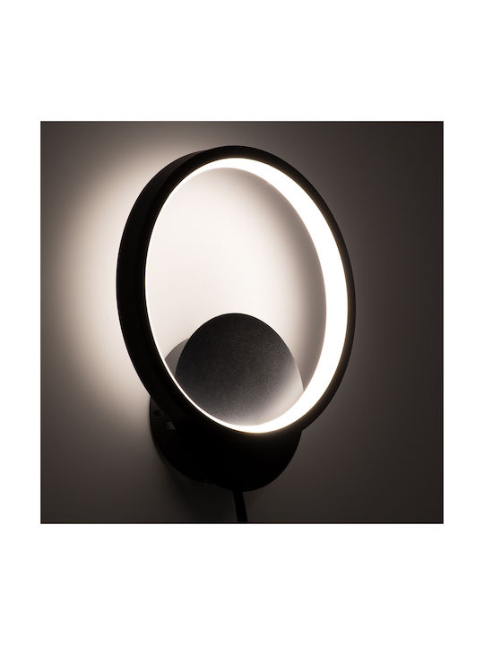 GloboStar Ted Modern Lamp Wall with Integrated LED and Adjustable White Light Black 20x23cm