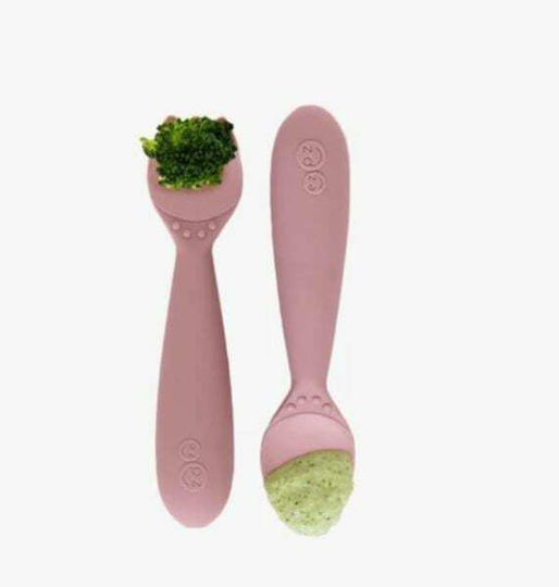 Ezpz Βρεφικό Σετ με Πιρούνι Mini Utensils από Σιλικόνη Blush για 12+ μηνών 2τμχ