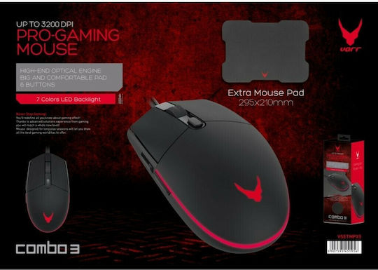 Omega VARR Gaming Set Gaming Mouse 3200 DPI Negru