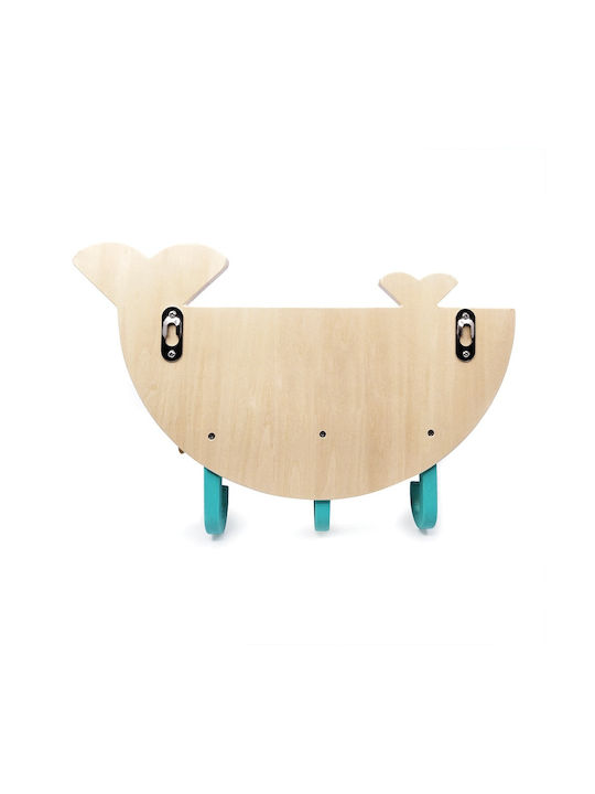 Svoora Whale Kids Wall Hook Multirack Βιδωτή Ξύλινη Πολύχρωμο 37x21x6cm 1pcs 172-