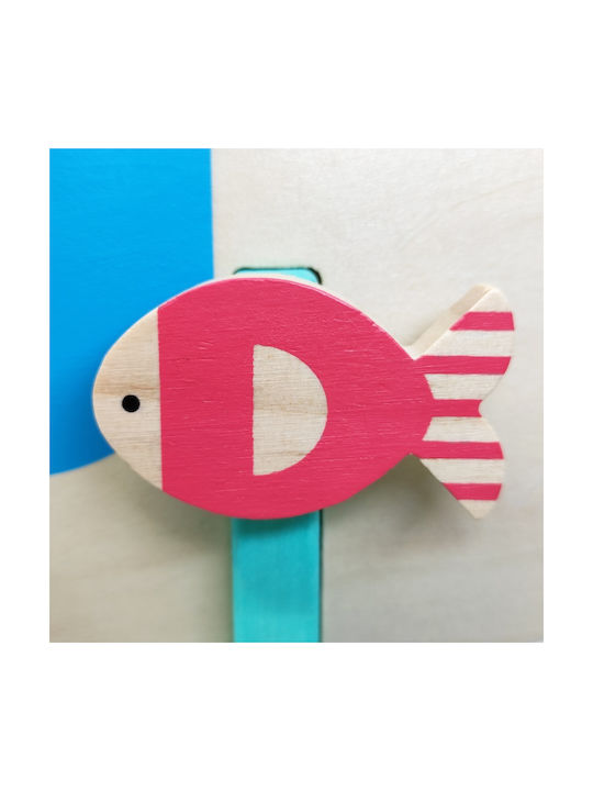 Svoora Wooden Kids Wall Mounted Hanger with Hooks Whale Polychrome 37x21x6cm