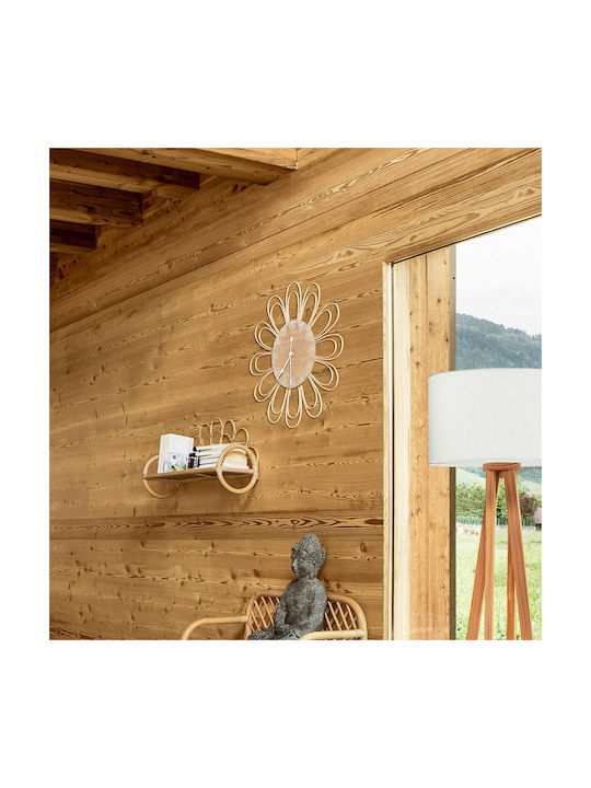 Atmosphera Flower Silent Wall Clock Wooden Coffee Ø58cm