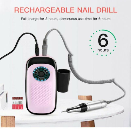 SML M7 Nagelfräser Batterie 25W Rosa mit 35000 Umdrehungen pro Minute