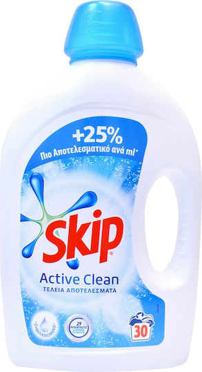 Skip Active Clean Υγρό Απορρυπαντικό Ρούχων 1.5lt (30 Μεζούρες)