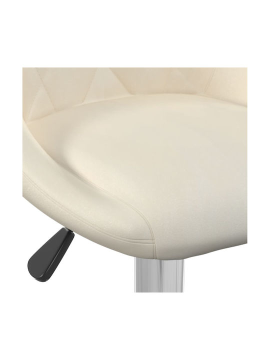 Scaune Bar cu Spătar & Înălțime Reglabilă Cremă 2buc 46x44x82-103buc