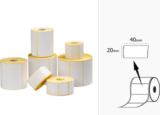 Various 1000 Self-Adhesive Label Rolls for Label Printer 40x20mm 1pcs