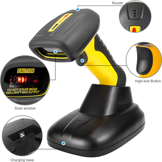 Netum NT-1205BT Handheld Scanner Wireless with 1D Barcode Reading Capability
