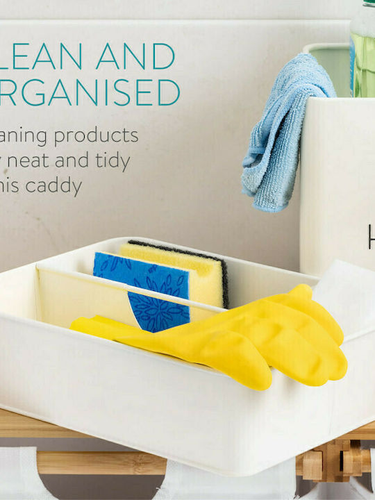 Navaris Cleaning Caddy Metallic Storage Box Cream 27.7x23x21cm