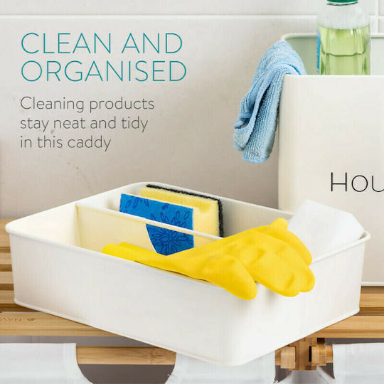 Navaris Cleaning Caddy Μεταλλικό Κουτί Αποθήκευσης Cream