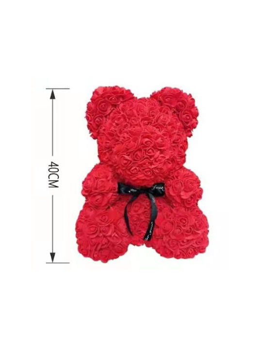 Fly Digital Αρκουδάκι από Τεχνητά Τριαντάφυλλα Teddy Bear Roses Κόκκινο 40cm Σε Κουτί