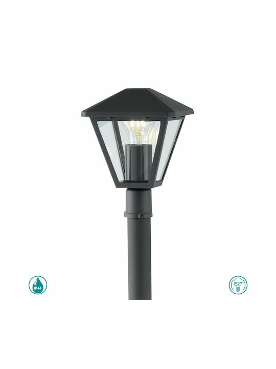 Fan Europe Prisma Φωτιστικό Κολωνάκι Εξωτερικού Χώρου IP44 για Ντουί E27 Μαύρο