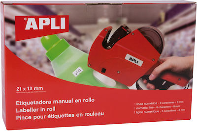 Apli Mechanical 1 Row Portable Label Maker Red