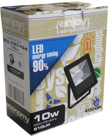 Elvhx Στεγανός Προβολέας LED 10W Φυσικό Λευκό 4000K IP65