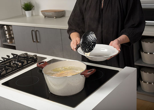 Nava Misty Shallow Slotted Colander Spoon Made of Gray Nylon 12cm