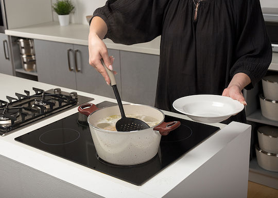 Nava Misty Shallow Slotted Colander Spoon Made of Gray Nylon 12cm