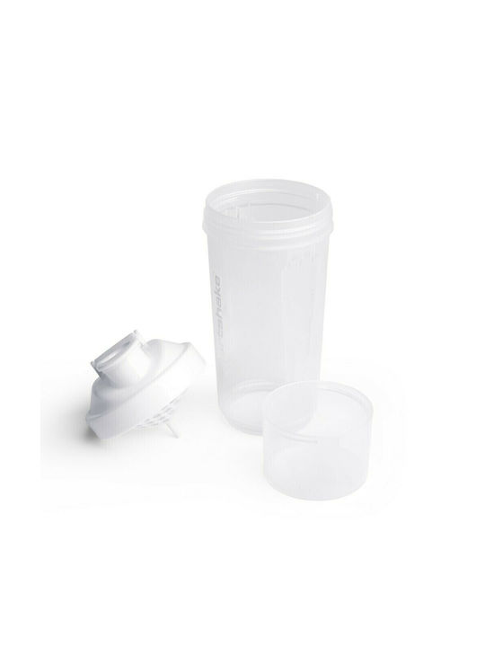 SmartShake Slim Pure Plastic Protein Shaker 500ml White