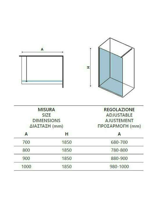 Karag Free 1 Divider de verandă Duș 80x185cm Serigrafato Chrome