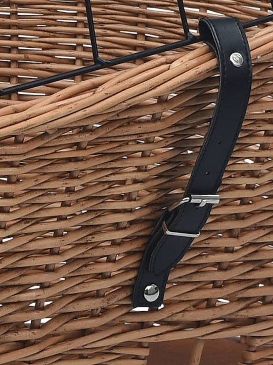 vidaXL 170903 Bicycle Basket Rear with Cover Brown