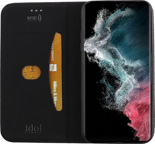 Idol 1991 Elite Anti-RFID Book Δερματίνης Μαύρο (Galaxy S22 Ultra 5G)