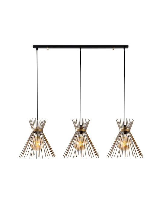 Kirpi Pendant Light Three-Light Rail for Socket E27 Gold