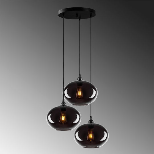 Opviq Smoked Hängelampe Schwarz mit Fassung E27 61x61cm.