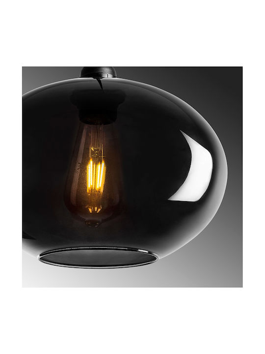 Opviq Smoked Κρεμαστό Φωτιστικό Μαύρο με Ντουί E27 61x61εκ.