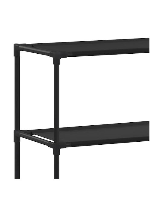 vidaXL Rafturi de baie Raft Baie Metal cu 3 Rafturi 53x28x169cm Negru Neagră