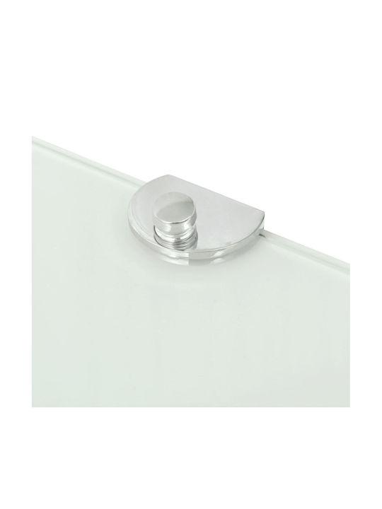 vidaXL Corner Wall Mounted Bathroom Shelf Glass 25x25x0.8cm White
