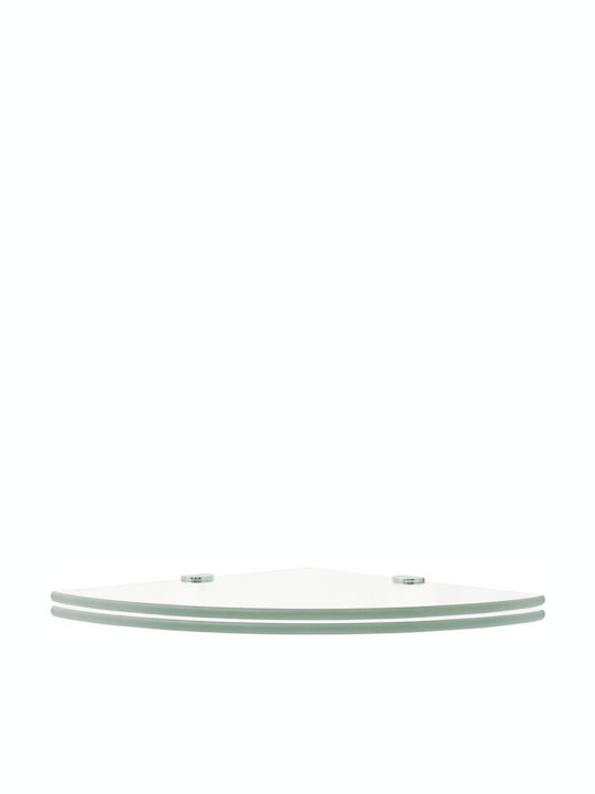 vidaXL Ecke An der Wand montiert Badezimmerregal Glas mit 2 Regalböden 35x35x0.8cm Durchsichtig Transparent