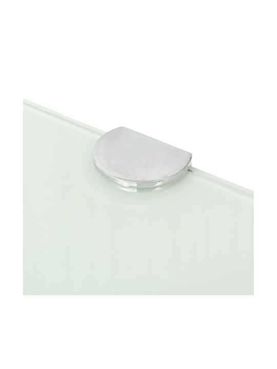 vidaXL Colțar Montat pe perete Raft Baie Sticlă cu 2 Rafturi 25x25x0.8cm Alb Albă