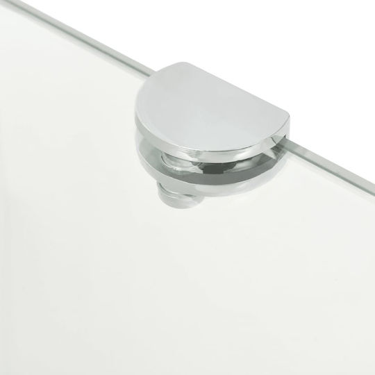 vidaXL Ecke An der Wand montiert Badezimmerregal Glas 35x35x0.8cm Transparent