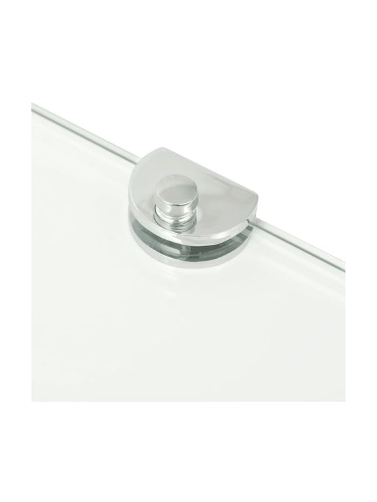 vidaXL Ecke An der Wand montiert Badezimmerregal Glas mit 2 Regalböden 35x35x0.8cm Durchsichtig Transparent