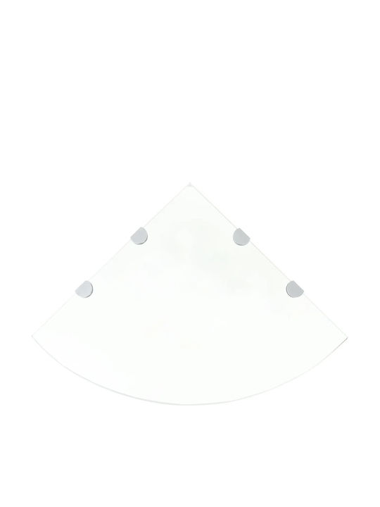 vidaXL Ecke An der Wand montiert Badezimmerregal Glas 45x45x0.8cm Transparent