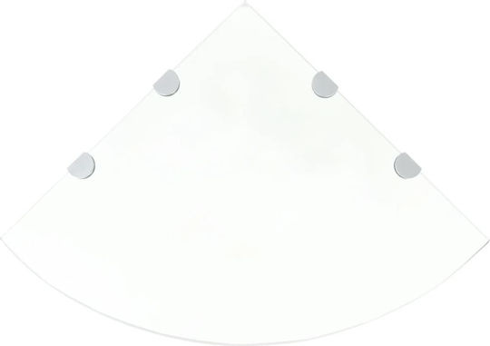 vidaXL Ecke An der Wand montiert Badezimmerregal Glas 45x45x0.8cm Transparent