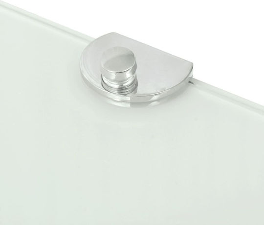 vidaXL Ecke An der Wand montiert Badezimmerregal Glas 35x35x0.8cm Weiß