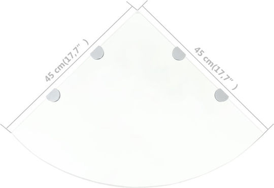 vidaXL Ecke An der Wand montiert Badezimmerregal Glas 45x45x0.8cm Transparent